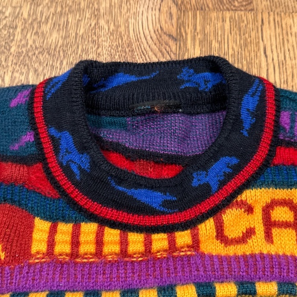Vintage 90s Emaroo Wool Australia Made 3D Knit Coogi Style Sweater Mens Small - Picture 5 of 8
